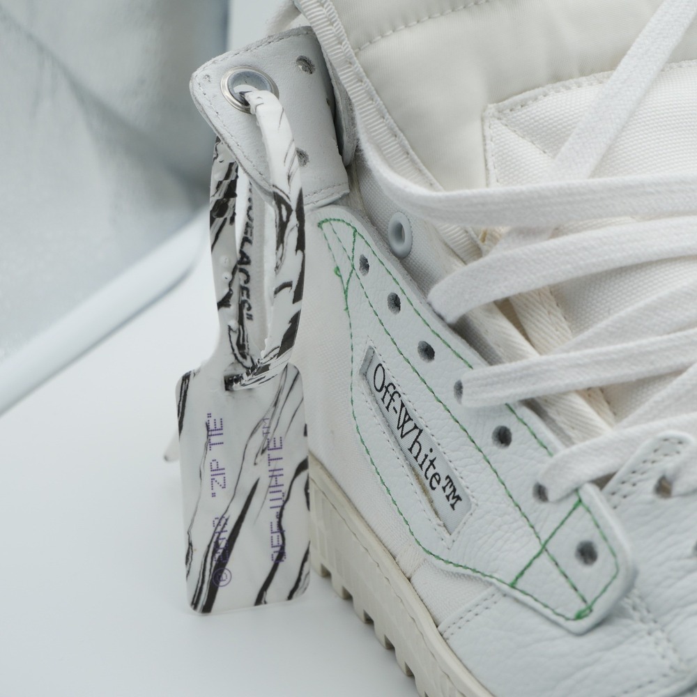 Off-White Off-Court 3.0 High Top Sneakers White Leather Mens Size 45 Made Italy - Picture 12 of 15